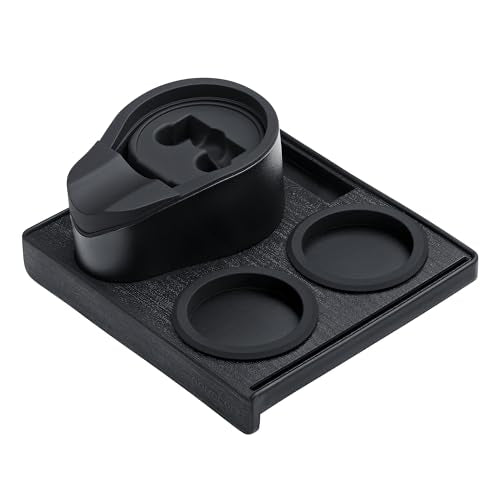 Normcore Espresso Tamping Station, 51mm 54mm Compact Tamping Station, Barista Corner Tamping Mat With Portafilter Stand, Coffee Tamper Holder Pad, Black - color: Black, size: 51mm/54mm with Mat