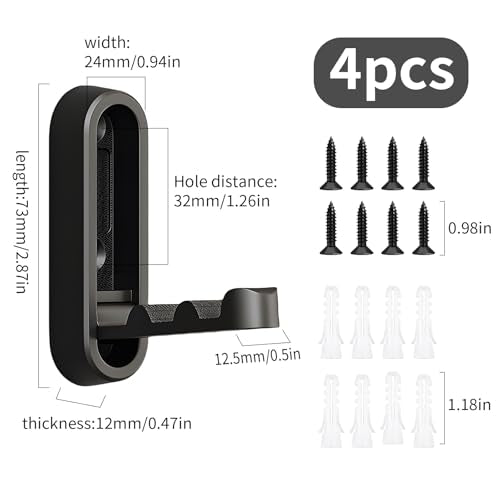4Pcs Foldable Wall Hooks, Zinc Alloy Folding Hook Black, Heavy Duty Folding Coat Hooks Wall Mounted for Hanging Coat Towels Bags Keys (Black, 4 Pack) - color: Black, size: 4 Pack