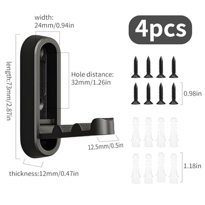 4Pcs Foldable Wall Hooks, Zinc Alloy Folding Hook Black, Heavy Duty Folding Coat Hooks Wall Mounted for Hanging Coat Towels Bags Keys (Black, 4 Pack) - color: Black, size: 4 Pack