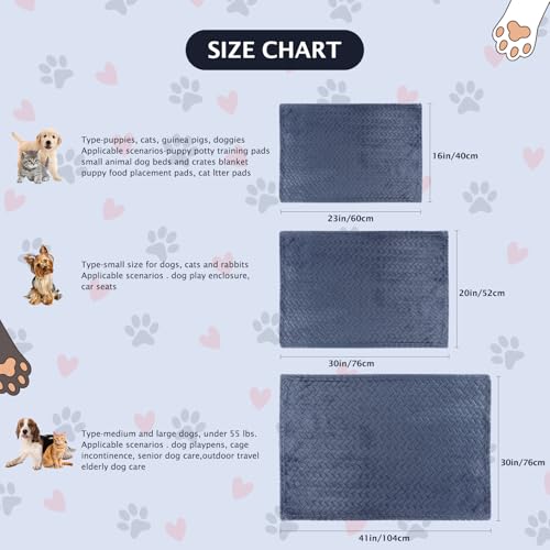 BVAGSS 6 Pack Small Dog Blanket, Super Soft Warm Pet Cover Blankets, Wheat Ears Print Puppy Fleece Flannel Blanket for Small Medium Dogs and Cats MW003 - color: Blue Wheat Ears, size: 6 Pack of 23.6x15.7 Inches