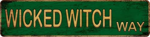 Vintage Metal WICKED WITCH WAY Street Sign, 4 x 16 in, Wall Art Decor, Retro Tin Ben Dover Lane Room Home Bar Pub Cafe Sign - color: sign3