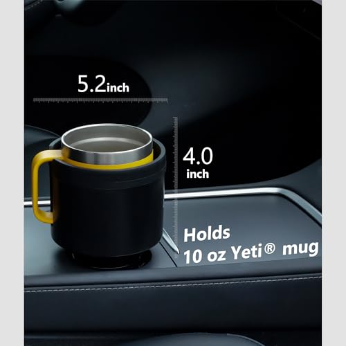 Seven Sparta 2 Pack Car Cup Holder Expander with Offset Adjustable Base, Compatible with Hydro Flasks 32/40 Ounce, Compatible with Yeti Ramblers 20/26/30 Ounce, Other Bottles in 3.4"-3.8" (Black) - color: Black, size: Medium*2