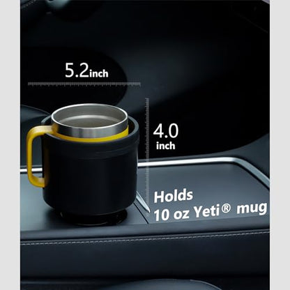 Seven Sparta 2 Pack Car Cup Holder Expander with Offset Adjustable Base, Compatible with Hydro Flasks 32/40 Ounce, Compatible with Yeti Ramblers 20/26/30 Ounce, Other Bottles in 3.4"-3.8" (Black) - color: Black, size: Medium*2