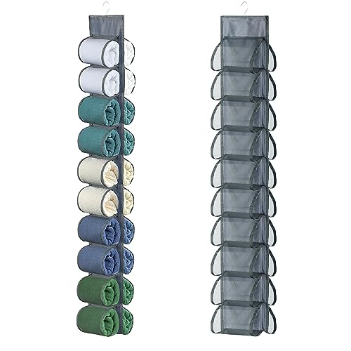 Hanging Legging Organizer, Legging Storage Organizer, Legging Organizer for Closet, Yoga for Pants Jeans Organizer, Hung Behind The Door, Wardrobe, Hanger 20 Pockets Clothes Storage (Grey) - color: 1pack-Grey