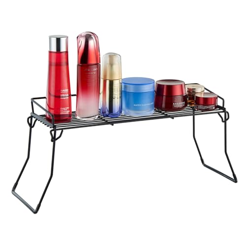 JUNCHU CHERRY Metal The Sink Vanity Organizer, Bathroom or Kitchen Sink Organizer, Feminine Products Organizer (Black) - color: Black