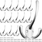 IBosins 14 Pack Big Triple Coat Hooks Wall Mounted with 28 Screws, Matte Nickel Retro Three Prongs Wall Hooks Utility Rustic Hooks for Coat, Bag, Towel, Hat
