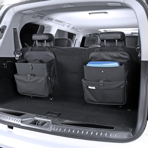 TAIKOO Front Seat Car Organizer Passenger Seat Organizer for Car Truck SUV | Leather Car Seat Organizer with Large 13.8" Pocket for Laptop Tablet File Folder, Hanging Backseat Storage for Vehicle