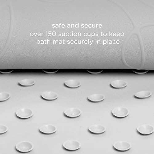 Ubbi Cushioned Non-Slip Bath Mat for Baby, Powerful Suction Cups, Baby Bathtub Time Essentials, Gray - style: Bath Mat