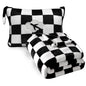 Travel Blanket and Pillow Compact, Premium Soft 2 in 1 Airplane Blanket with Soft Bag Pillowcase，Hand Luggage Sleeve and Backpack Clip (Checkered Black) - color: Checkered Black