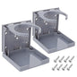 2pcs Adjustable Folding Cup Holder Automotive Water Drink Bottle Holder, fit Most Size Mugs Bottle, with Screws and Tapes, for Car Auto Truck RV Boat Van Camper Caravan Marine Yacht (Gray) - color: Gray