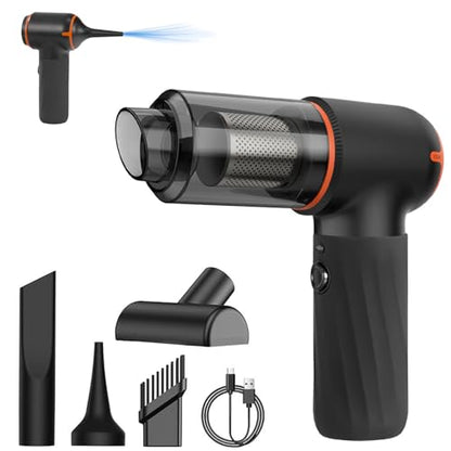Car Vacuum Cleaner Portable Cordless with 6000PA Suction, Mini Handheld Vacuums Cleaner with Air Duster and Blower, High Power Hand held Cleaners for Car, Home, Office, Pet Hair, Keyboard
