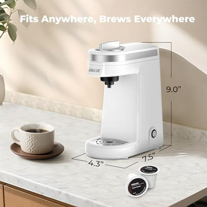 CHULUX Mini Coffee Maker for K Capsule, Single Serve Coffee Maker for One Cup Americano, Lightweight Pod Coffee Machine, Pearl White - color: White