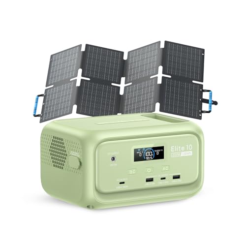 BLUETTI Solar Generator Elite 10 with 60W Solar Panel Included (Ship Separately), 128Wh Mini Power Station with 200W AC Port, Palm-Size Portable Power for Camping, Outages, UPS Backup (Meadow Green) - style: BLUETTI Elite 10 Green+60W