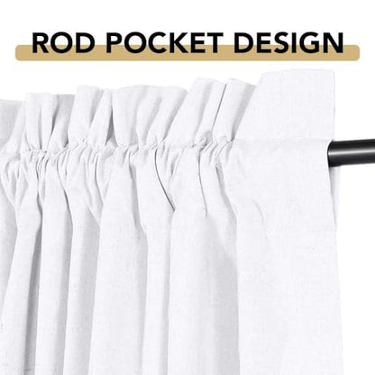 H.VERSAILTEX Linen Look 100% Blackout Curtains 45 Inches Long for Bedroom Rod Pocket 42 Inches Wide Linen Textured Thick Window Curtain Drapes with White Backing, White, 2 Panels - color: White, size: 42"W x 45"L (Pack of 2)