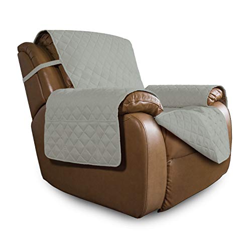 Easy-Going Oversized Recliner Chair Slipcover Reversible Sofa Cover Water Resistant Couch Cover Furniture Protector with Elastic Straps for Pets Dog (Oversized Recliner, Beige/Beige) - color: Beige/Beige, size: Large Recliner