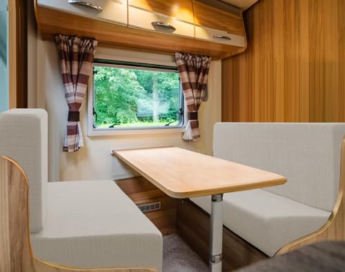 H.VERSAILTEX 100% Waterproof RV Dinette Cushion Covers Stretch Camper Cushion Covers Replacement Couch Seat Covers Washable Seat Covers Crizzle Pattern (1 Backrest & 1 Bench Cover, Paleoak) - color: Paleoak, size: 1 Set