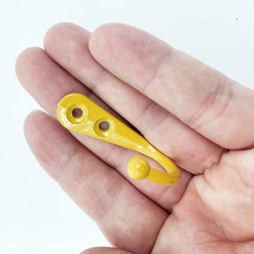 4 Pcs Wall Mounted Hooks for Bedroom,Bathroom,Kitchen,and Cabinet Hangers (with 8 Screws)-Yellow - color: Yellow