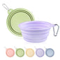 Collapsible Dog Bowls 2-Pack, Portable Travel Dog Bowl with Carabiner, Food-Grade Silicone Pet Bowl for Hiking, Walking(Macaron Violet and Green) - color: 12 OZ Macaron Violet and Green