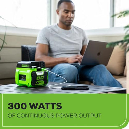 Greenworks Pro 80V (300 Watt) Power Inverter, 120V AC, for Charging Small Electronics, Smart Phones, Tablets, Small Televisions, Tool-Only, IV80A00