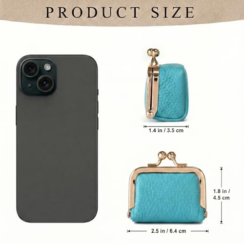 Zivyes Mini Jewelry Box Travel Small Coin Purse Organizer Case Genuine Leather Tiny Size (sky blue) - color: sky blue