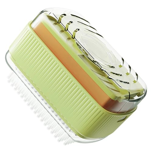 Multifunctional Laundry Soap Box for Soap Holder,Portable Scrubbing Soap Dispenser Roller Soap Cleaning Storage Foaming Box for Home Bathroom Kitchen,Laundry Cleaning Brush Soap Box (Green) - color: Green