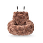 Pelsbarn Luxurious Cozy Car Bed - X-Small Luxury Travel Dog Bed with Safety Belt - Ultra Soft Faux Fur - Brown - color: Brown, size: X-Small