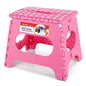 ACSTEP Folding Step Stool for Adults-11 Height Lightweight Plastic Stepping Stool. Foldable Step Stool Hold up to 300lbs Non Slip Collapsible Stool Pink - color: Pink, size: 11 Inch( Pack of 1)