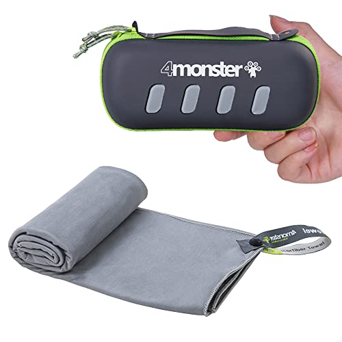 4Monster Camping Towel Super Absorbent-Quick Dry Microfiber Towel Ultra Compact & Soft-Travel Towel Lightweight for Backpacking,Hiking,Gym,Beach,Swimming,Yoga - color: Grey, size: 48.00" x 24.00"
