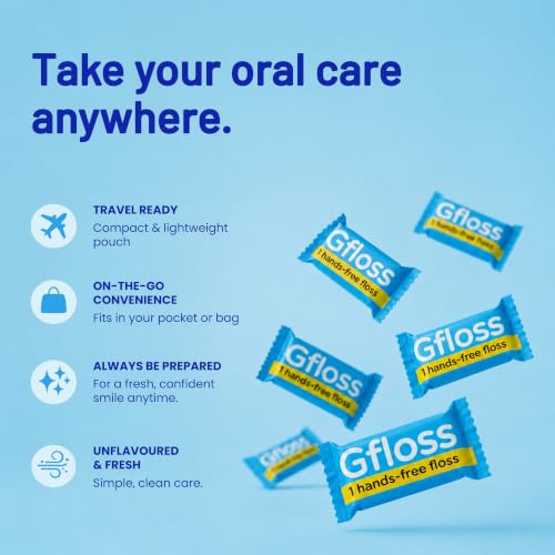 Gfloss Hands-Free Dental Floss for Adults, 120 Individually Wrapped Flossers, PFAS-Free, Unflavored, Portable Oral Care for Travel and Daily Use - size: 120 Count (Pack of 1)
