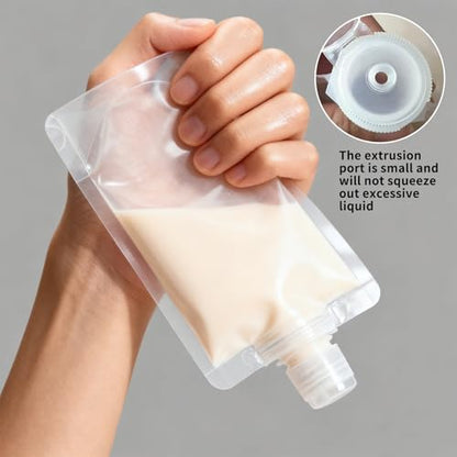4 Pcs 100ml Refillable Travel Pouches for Toiletries, Reusable Liquid Travel Pouches for Liquids, Portable Fluid Packing Bags, Small Toiletry Pouch for Lotion Shampoo Conditioner Soap Liquids - size: 100ml