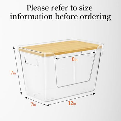 Delamu Acrylic Trash Bag Holder, 3 Pack Stackable Garbage Holder for 4-33 Gallon Bags, Clear Organizer Bins for Under Sink Organization, Pantry Storage, Cabinet, Kitchen, Laundry, Bathroom - size: XL-3 Pack