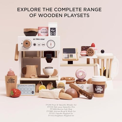 Le Toy Van - Take Away Coffee Cup and Tea Cup - Travel Mug Set - Kids Kitchen Accessories - Role Play Wooden Play Food - Toy Kitchen Accessories - Wooden Kitchen Toys - Age 2+ Years
