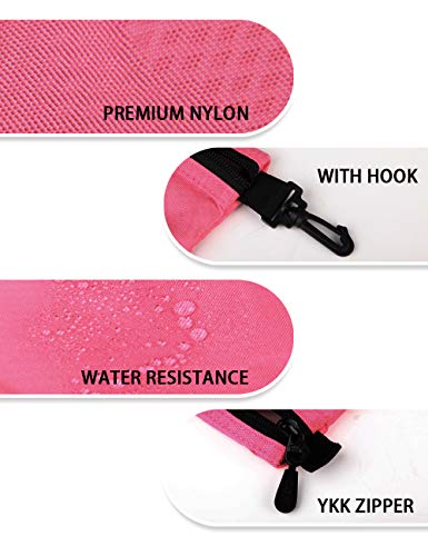 GOX Small Toiletry Bag for Men Bulk Cosmetic Bag Dopp Kit Carry On Zipper Pouch Organization Nylon Small Packing Sack Water Repellent - color: Pink
