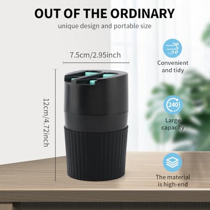 4-Slot Car Coin Holder, Large Capacity Coin Organizer, Universal Car Coi-n Dispenser Storage for Cup Holder, Change Holder Compatible with Most Vehicles & Trucks(Color:Black)