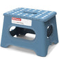 HBTower Folding Step Stool 9 Inch - Holds 600 lb, Non-Slip Surface & Carry Handle - Sturdy Step Stool for Kids, Toddlers & Adults - Compact Foldable Foot Stool for Kitchen, Bathroom, Bedroom(Blue) - color: Blue
