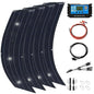 1000 Watt Solar Panel Kit, 4 × 250 Watt Flexible Solar Power Panel Photovoltaic Module with 40A Solar Charge Controller Monocrystalline Solar Panel for Camping Off Grid Battery Charging Boat - color: 1000 Watt