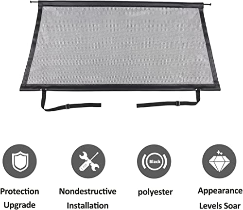 Pet Net Vehicle Safety Mesh Dog Barrier for Mercedes Benz G Class W463 2004-2018, Black Polyester, Plastic Buckle & Hook Fasteners, Car Compatible