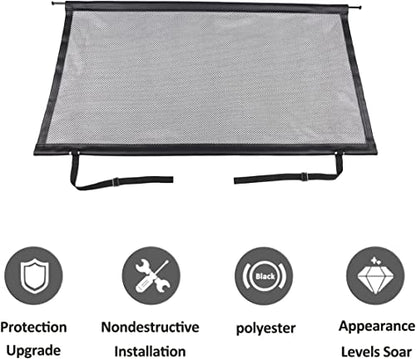 Pet Net Vehicle Safety Mesh Dog Barrier for Mercedes Benz G Class W463 2004-2018, Black Polyester, Plastic Buckle & Hook Fasteners, Car Compatible
