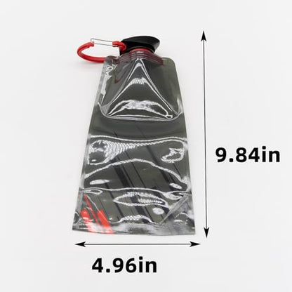 2Pcs 22oz(650ml) Collapsible Water Bottle, Portable PE Water Bag Bottle for Outdoor Use
