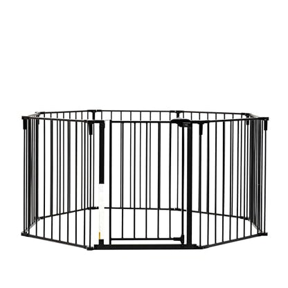 Regalo Safety 192" Super Wide Baby Gate & Play Yard, 2-in-1 Convertible Extra Wide Safety Barrier, Hardware Mounted for Toddlers & Pets, Tested & Safe for 30 Years, American Designed & Owned, Black - color: Black, style: 50.5-192"W x 28"H