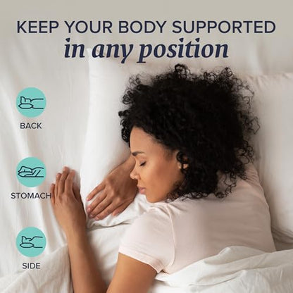 Beckham Hotel Collection Queen Size Firm Memory Foam Pillows (Set of 2) - Solid Block Design for Maximum Neck & Spine Support - size: Queen (Firm Foam)