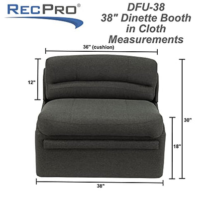 RecPro Charles 38" RV Dinette Booth with Storage | Cloth | Converts to Bed | RV Dining Room | RV Furniture (1 Booth, Fossil) - color: Fossil, size: 1 Booth