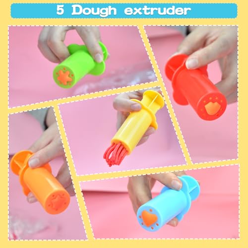 LCY WEDSHI Dough Tool Set, 15 Pcs Dough Tools Sets for Kids Ages 4-8, Dough Accessories Includes Cutters Roller, Rolling Pins, Safety Scissors, Plastic Knife - style: 15pcs