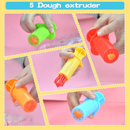 LCY WEDSHI Dough Tool Set, 15 Pcs Dough Tools Sets for Kids Ages 4-8, Dough Accessories Includes Cutters Roller, Rolling Pins, Safety Scissors, Plastic Knife - style: 15pcs
