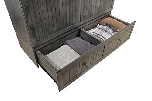 Mega Solutions Murphybedz Tuscany Murphy Cabinet Chest Bed with Charging Station 6 Inch (Galaxy Grey, Queen) - color: Galaxy Grey, size: Queen (U.S. Standard)