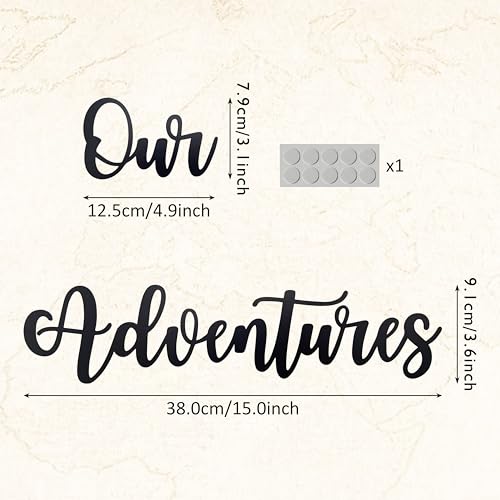 PRIMESTL Travel Wall Art & Adventure Decor – Our Adventure Metal Wall Decorations for RV Decorations, Travel Decor, Unique Design Gift for Travel Lovers, 22.05" x 3.58"