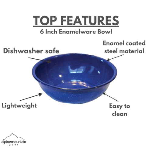 6 Inch Enamelware Bowl for Camping and Backpacking - Cookware Gear Essentials for Camping and Backpacking (Made by Caddis Sports) - style: 6 Inch Bowl