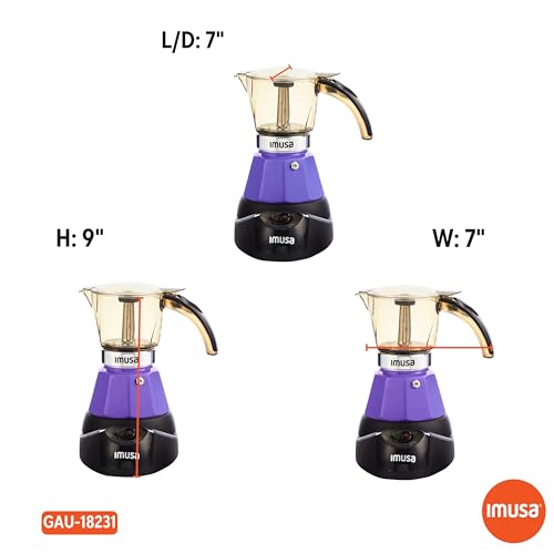 IMUSA 3 or 2cup Electric Espresso Maker, Purple - color: Purple, size: 3 Cup