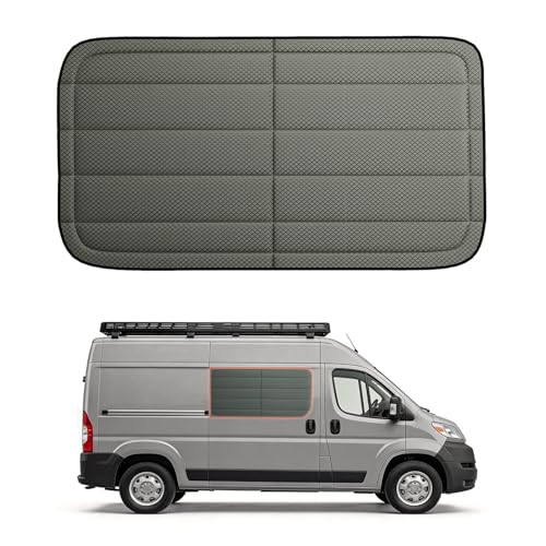 Extra-Thick Sliding Door Window Cover for Ram Promaster Van 2014-2026,Magnetic Insulated Blackout Window Sunshade, Foldable Design,Cold Weather Essentials, AllSeasonGuard Pro - color: Gray - Pro, size: Sliding Door