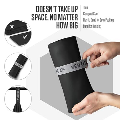VENTURE 4TH - 4pcs Quick Dry Towels. Microfiber Travel Towels. Lightweight & Fast Drying Travel Towels for Body. Compact & Easy to Pack - 4 Pack Black Extra Large - color: 4-pack Black, size: 72.00" x 31.50"